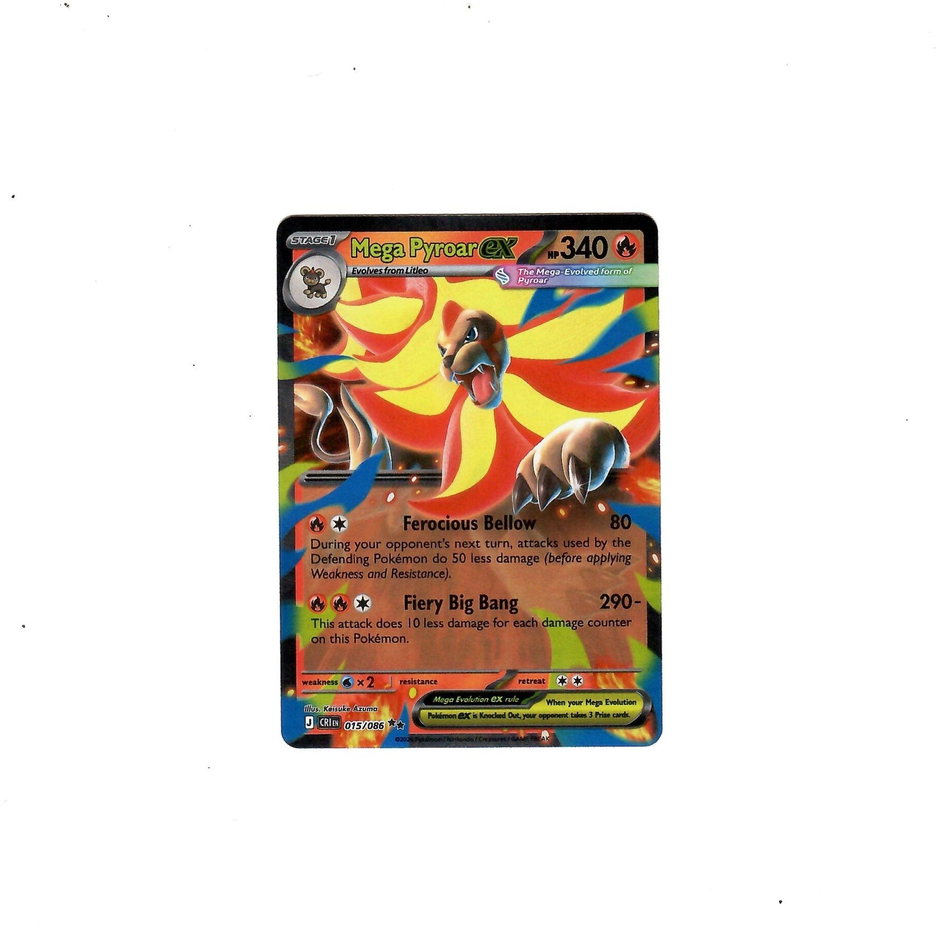 pokemon pyroar card Mega Ex Placeholder Image Provided Mega Pyroar EX (015/086) [Chaos